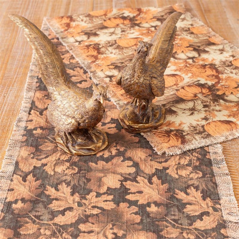 Fall Leaves and Pumpkins Reversible Table Runner