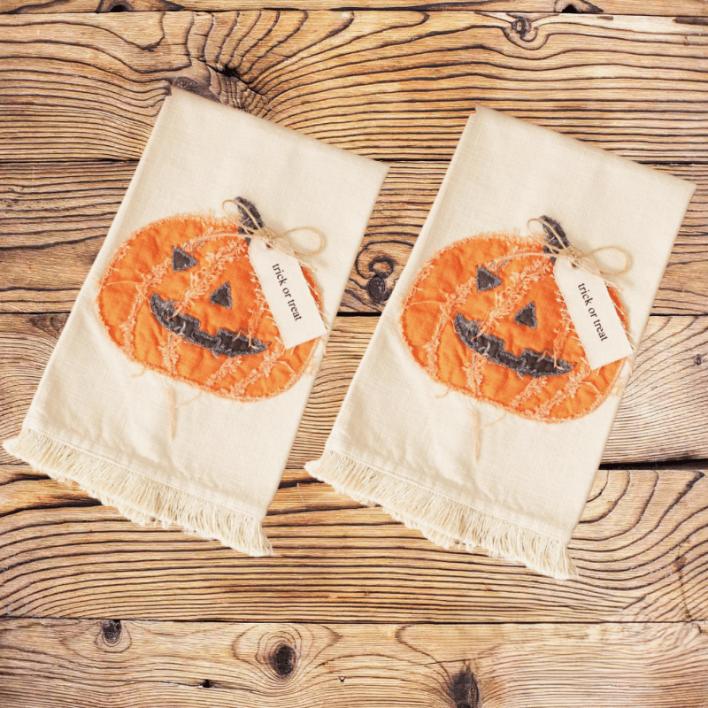 Raggedy Pumpkin Tea Towel Set of 2