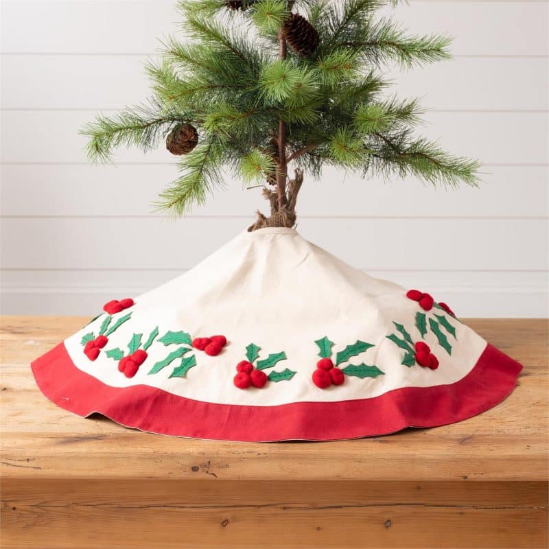 Tree Skirt - Felt Holly and Berry