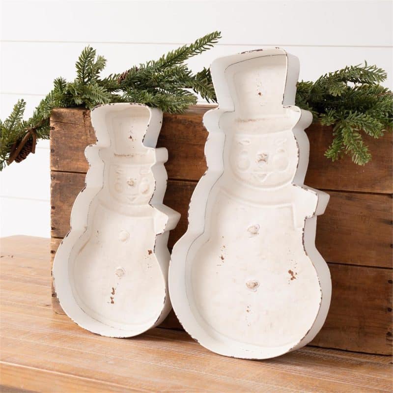Set of Two Snowman Trays