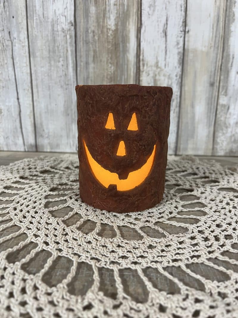 Jack O'Lantern LED Timer Pillar Candle