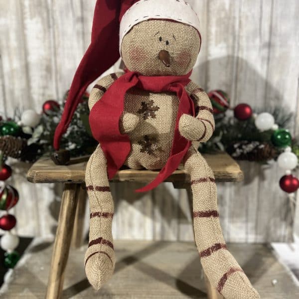 Santa Hat Candy Cane Snowman