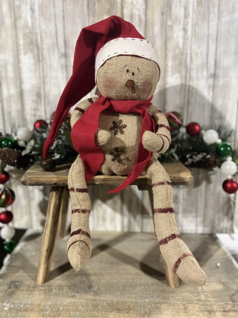 Santa Hat Candy Cane Snowman
