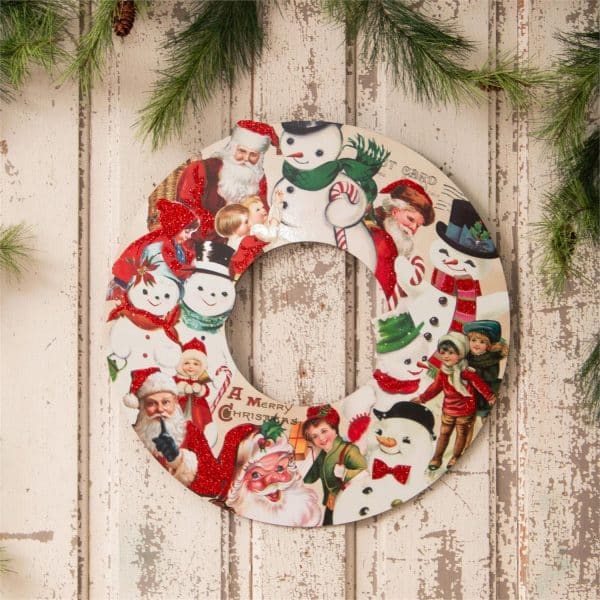 Vintage Christmas Wreath Cutout