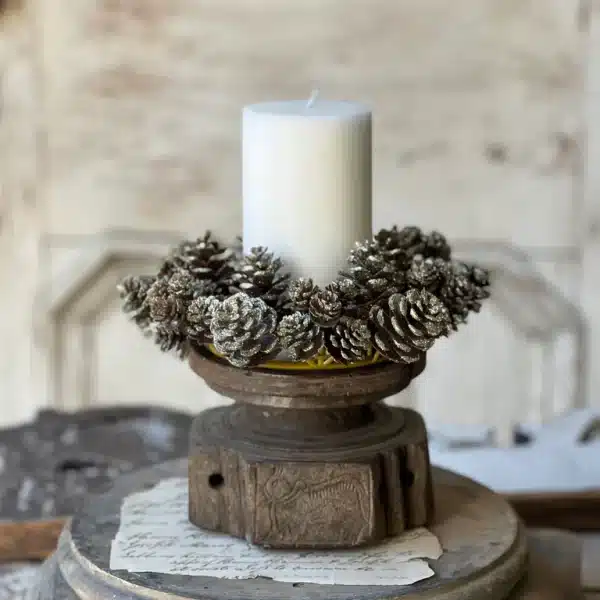 Alternative view of 4" Shimmer Pine Cone Candle Ring