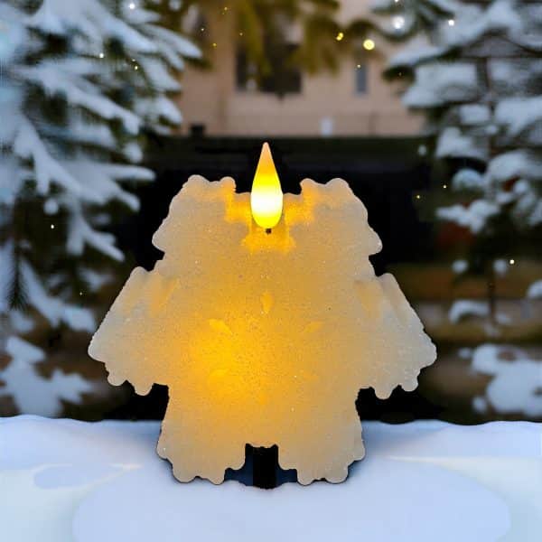 White Snowflake Shaped LED Candle