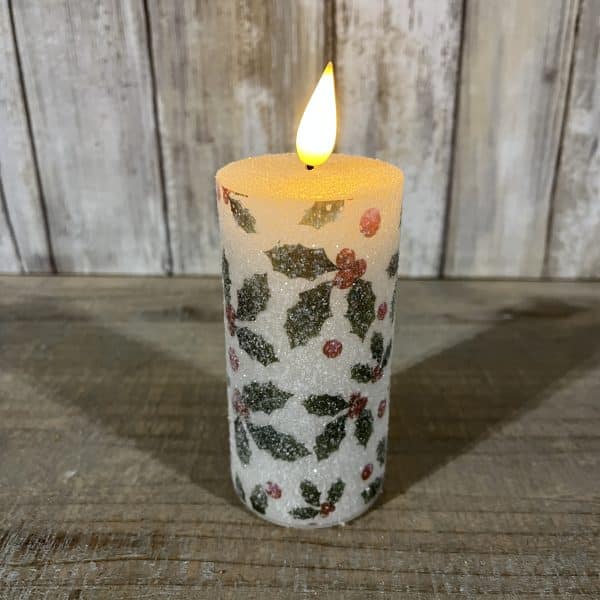 Alternative view of 4" Holly Led Votive / Set of 2