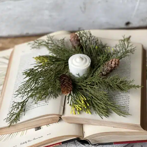 Alternative view of Alpine Cedar Candle Ring | 7" Set of 2