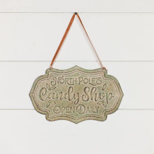 Alternative view of GREEN NORTH POLE'S CANDY SHOP SIGN