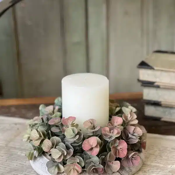Alternative view of Carlyle Leaves Candle Ring and Half Sphere Set