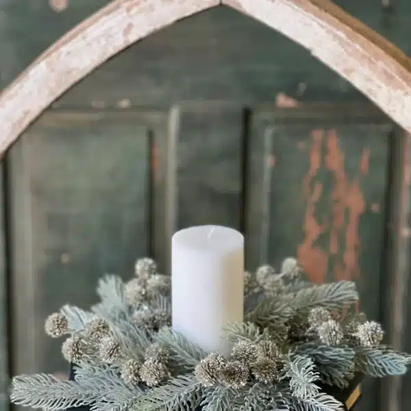 Frosty Midwinter Fir Candle Ring | 13"