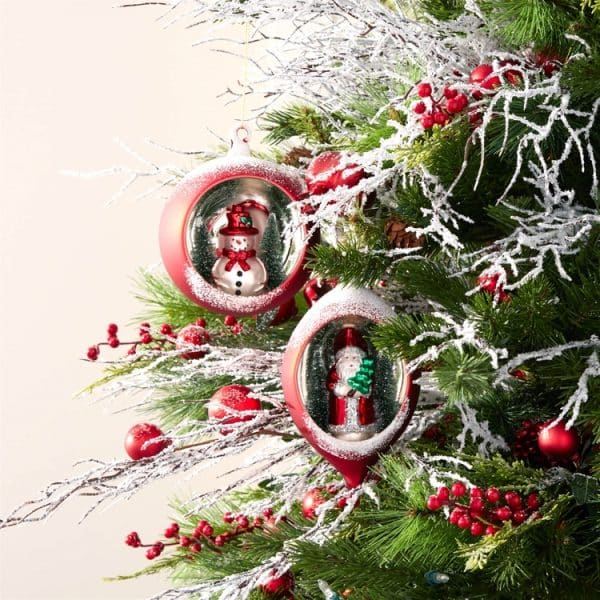 Set of 2 Melrose Glass Globe Ornaments