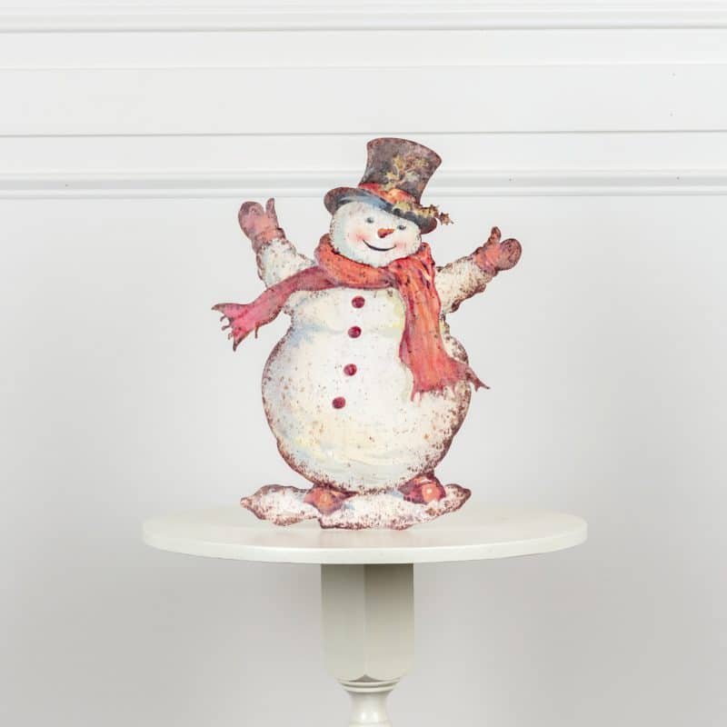 18" HAPPY SNOWMAN METAL DUMMY BOARD - Image 2