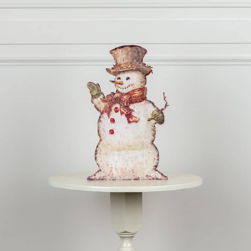 18" CHEERFUL SNOWMAN METAL DUMMY BOARD - Image 2