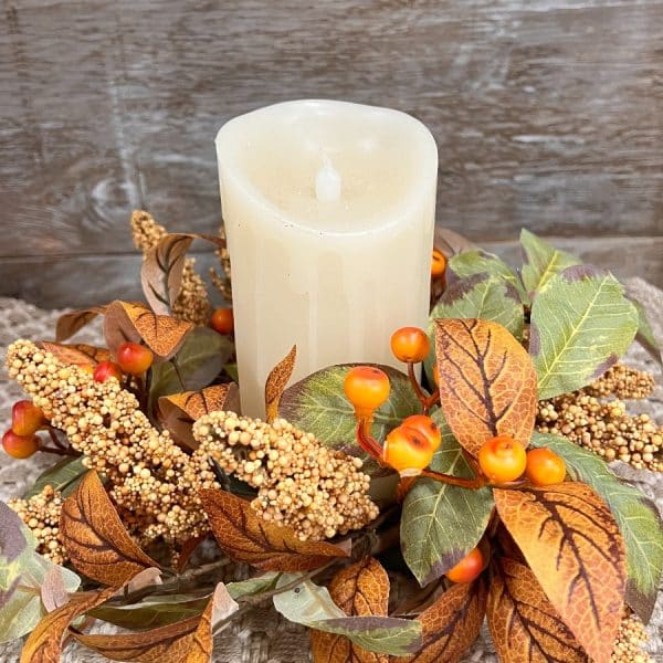 Fall Berries Candle Ring 4.5in