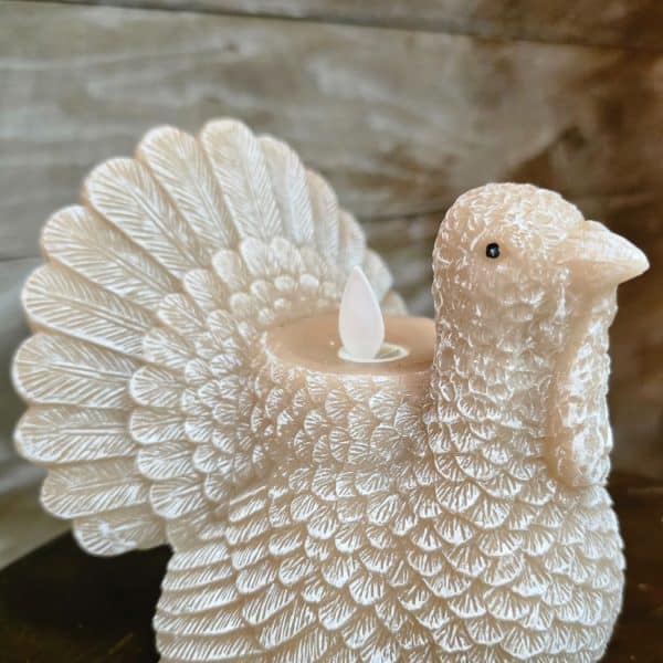Turkey Shaped Moving Flame LED Candle 5.2x5x5in