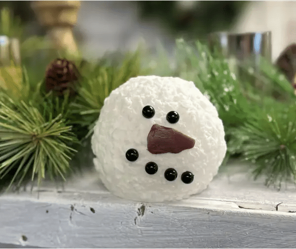 Round Snowman Moving Flame LED Candle