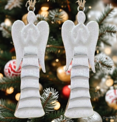 Glitzy Angel Ornaments/ Set of2
