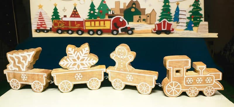 27 “ Wooden Gingerbread Train Set - Image 2