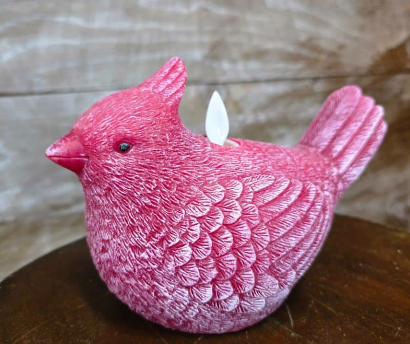 Cardinal Shaped Moving Flame LED Candle