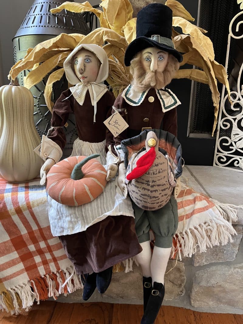 Joe Spencer's Gathered Traditions Prudence & Myles Thanksgiving Dolls