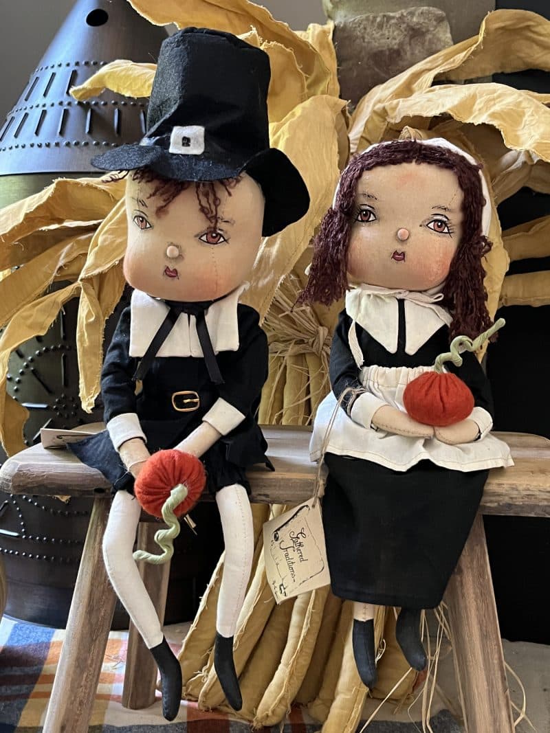 Joe Spencer's Gathered Traditions Adam & Eve Pilgrim Dolls