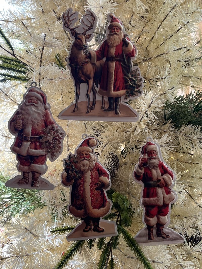 Metal Santa Ornaments/ Set of 4