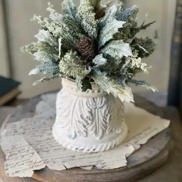 Alternative view of Iced Calgary Holly Half Sphere | 7" Set of 2