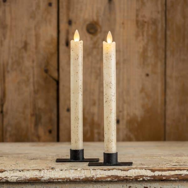 Alternative view of Set of Two / 9.5 " Cream Moving Flame Timer Tapers
