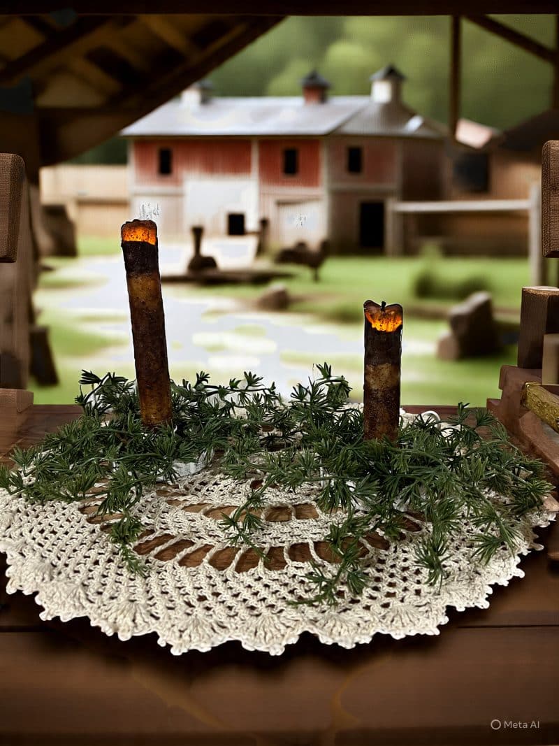 Set of Two Mini Pine Candle Rings
