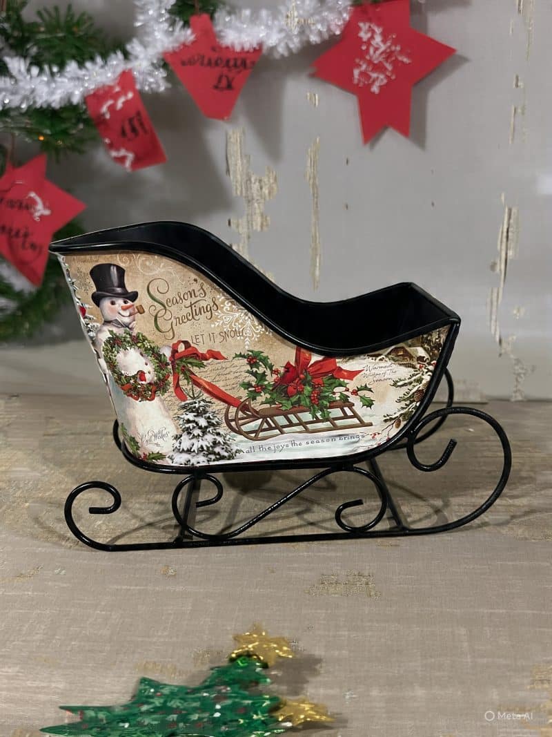 Seasons Greetings Vintage Sleigh