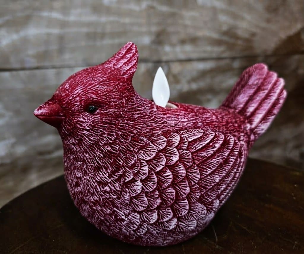 Cardinal Shaped Moving Flame LED Candle
