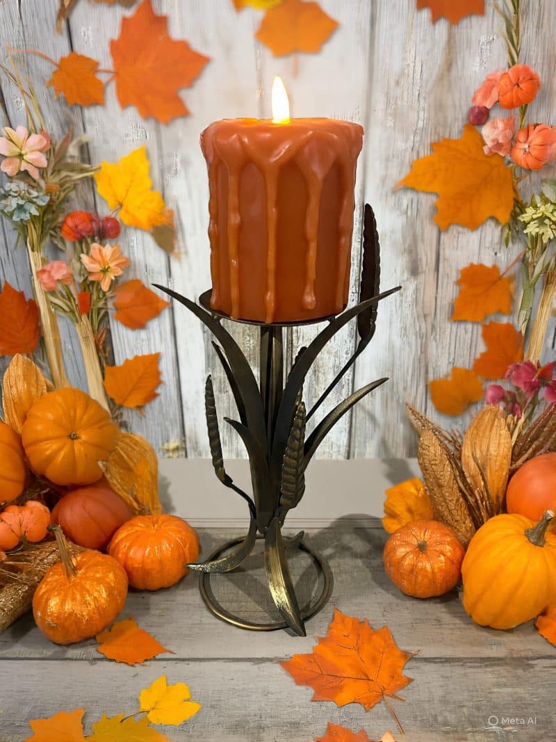 Gold Harvest Pillar Candle Holder