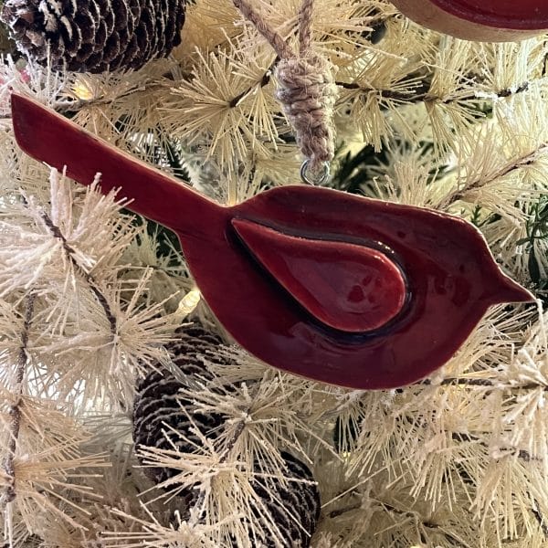 Alternative view of Red Wooden Cardinal Ornaments / Set of 2