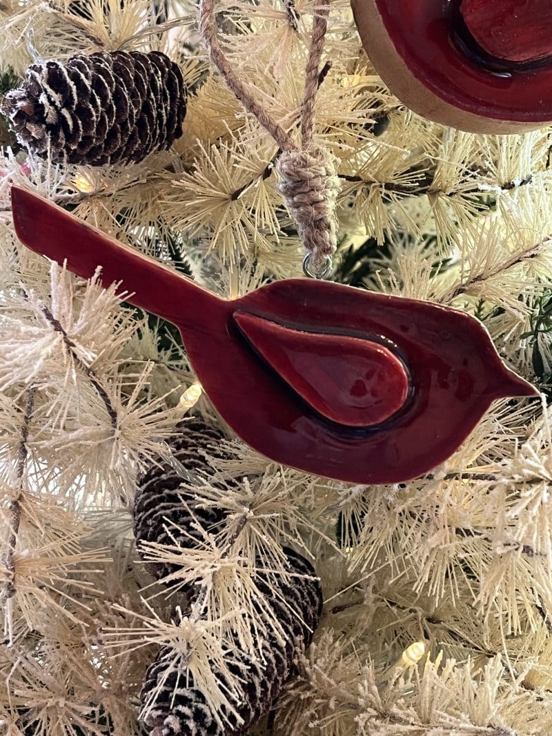 Red Wooden Cardinal Ornaments / Set of 2 - Image 2