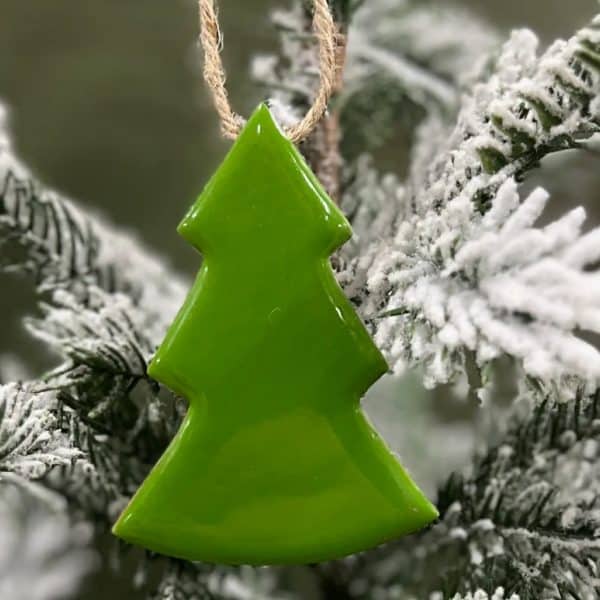 Wooden Tree Enamel Ornaments/ Set of 6