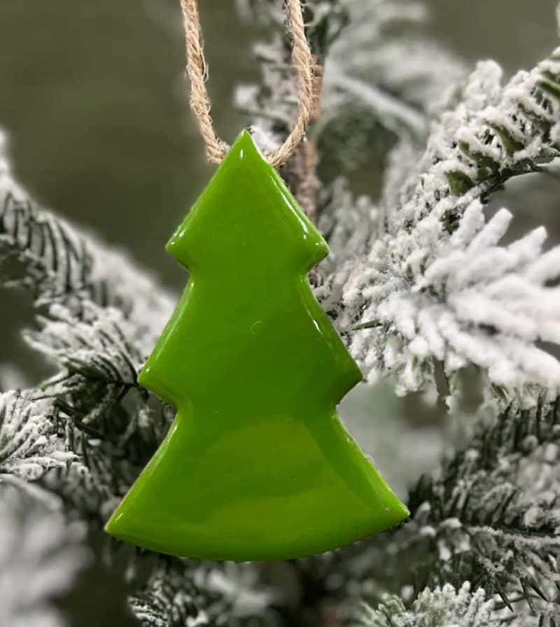 Wooden Tree Enamel Ornaments/ Set of 6