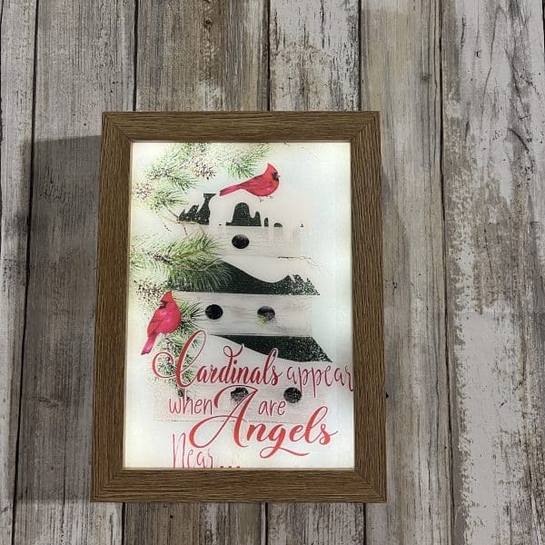 Cardinals Appear LED Framed Wall Art