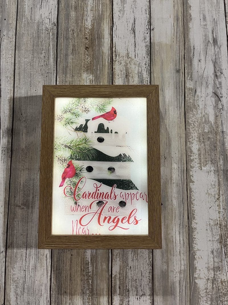 Cardinals Appear LED Framed Wall Art