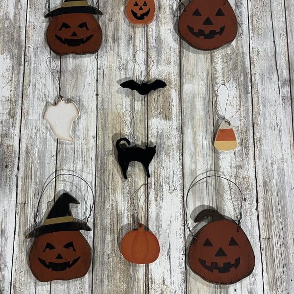 Halloween Wood Ornament Special Value 10 Piece Set