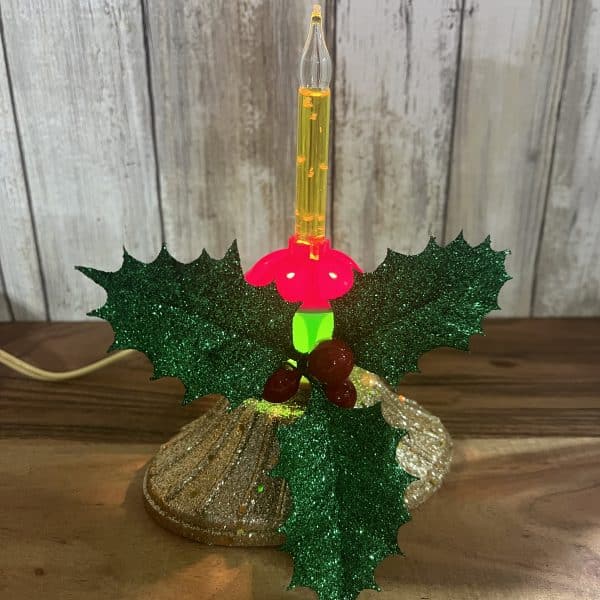 Alternative view of 6.7" Holly Berry Bubble Light Candelabra