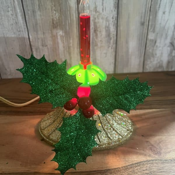 6.7" Holly Berry Bubble Light Candelabra