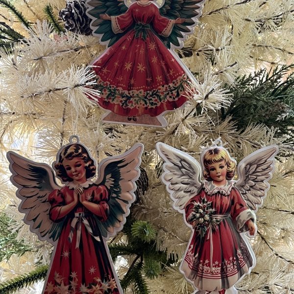 Set of 3 Metal Angel Ornamemts