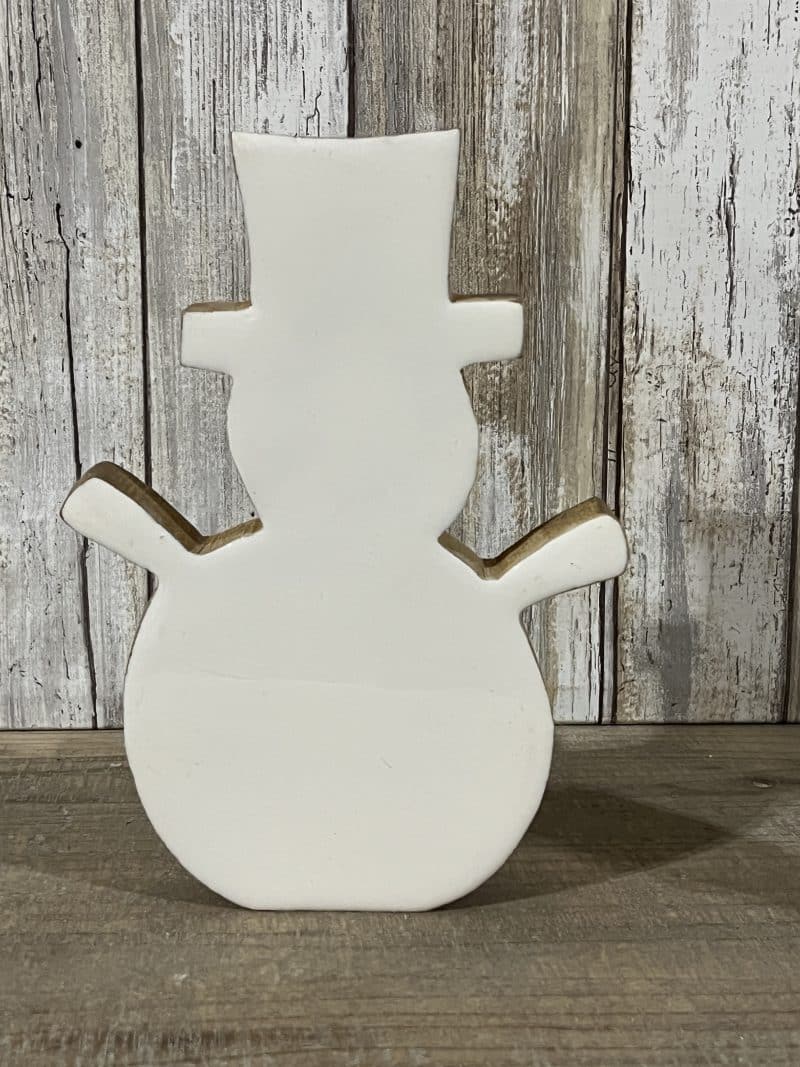 White Enamel Snowman and Snowflake Set - Image 3