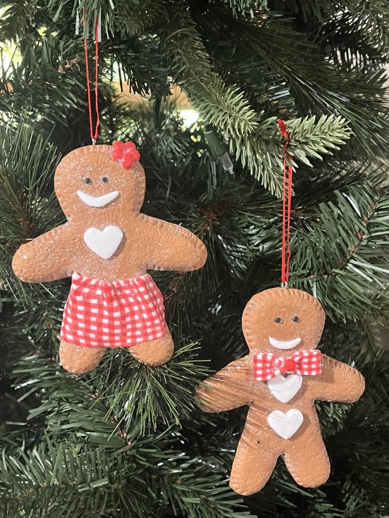 Gingerbread Man and Woman Ornaments, 2 Assorted
