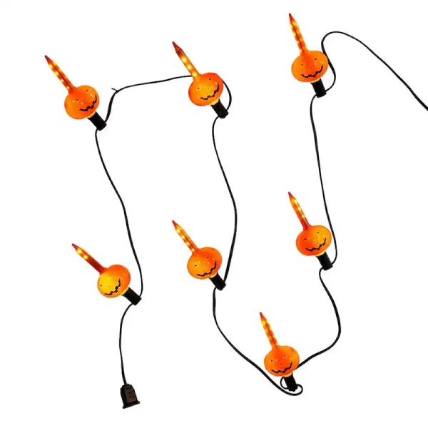 Alternative view of 7 Pumpkin LED String Light Set With Streaming Effect