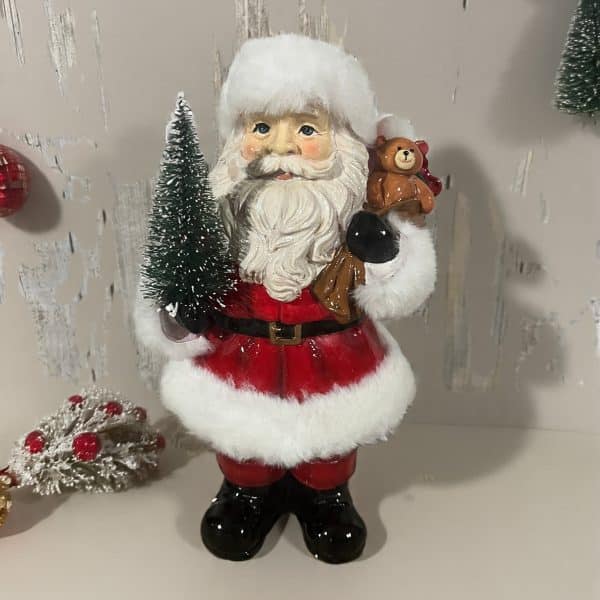 10" Ceramic Santa With Sack Of Toys