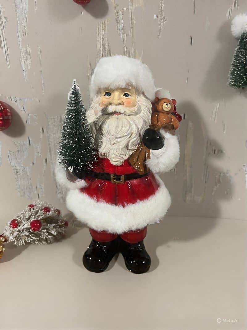 10" Ceramic Santa With Sack Of Toys