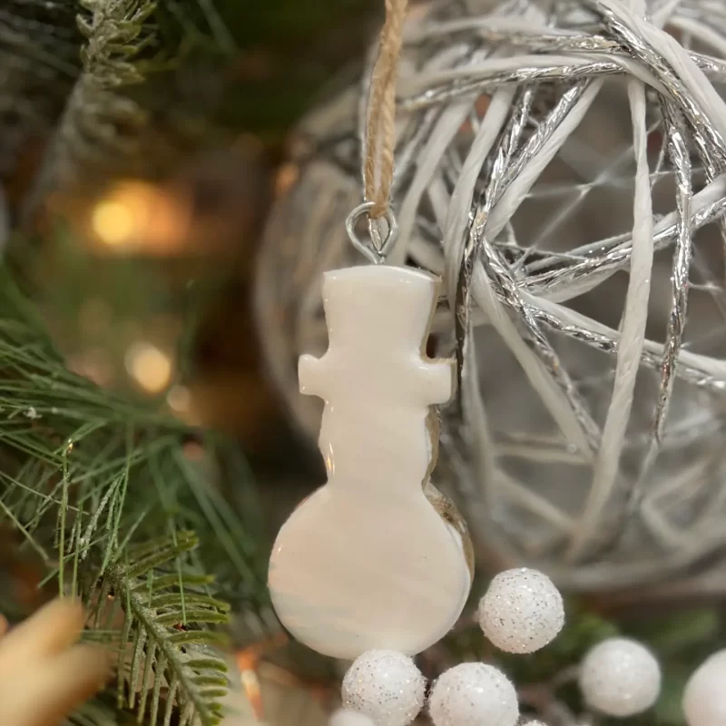 Wooden Snowman Ornaments / Set of 6