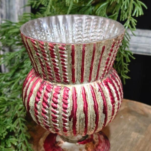 Candy Striped Planter 4x4x5.5in